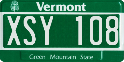 VT license plate XSY108