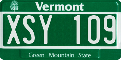 VT license plate XSY109