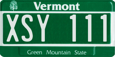 VT license plate XSY111