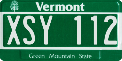 VT license plate XSY112