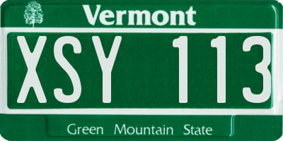 VT license plate XSY113