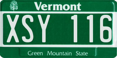 VT license plate XSY116