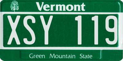 VT license plate XSY119