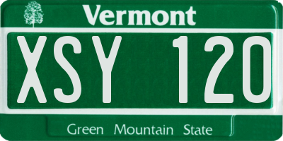 VT license plate XSY120