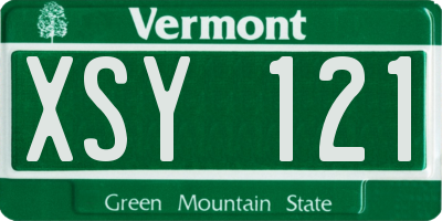 VT license plate XSY121