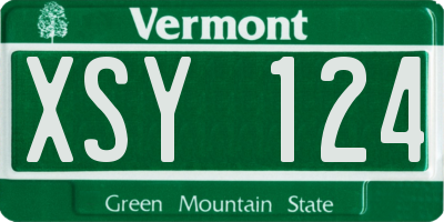 VT license plate XSY124
