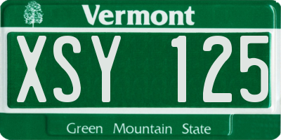 VT license plate XSY125