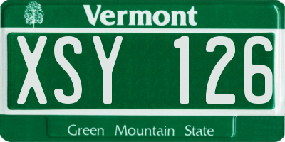 VT license plate XSY126