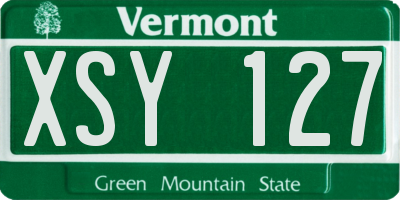 VT license plate XSY127