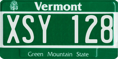 VT license plate XSY128