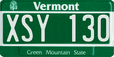 VT license plate XSY130
