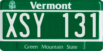 VT license plate XSY131