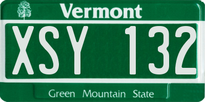VT license plate XSY132