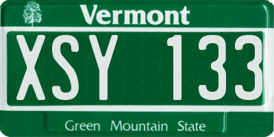 VT license plate XSY133