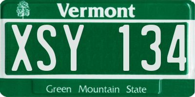 VT license plate XSY134