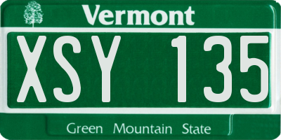 VT license plate XSY135