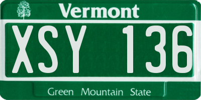 VT license plate XSY136