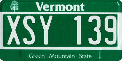 VT license plate XSY139