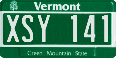 VT license plate XSY141