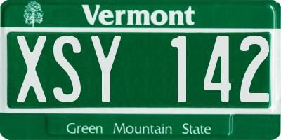 VT license plate XSY142