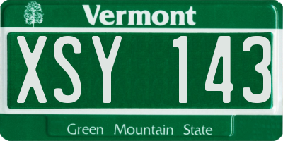 VT license plate XSY143