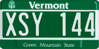 VT license plate XSY144