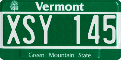 VT license plate XSY145