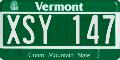 VT license plate XSY147