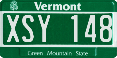 VT license plate XSY148