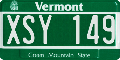 VT license plate XSY149
