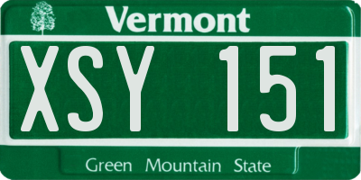 VT license plate XSY151