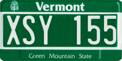 VT license plate XSY155