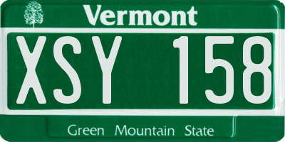VT license plate XSY158