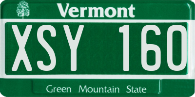 VT license plate XSY160