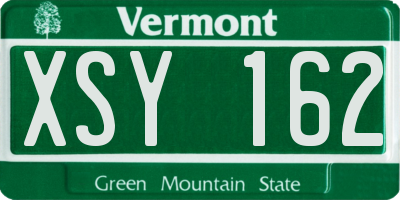 VT license plate XSY162
