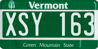 VT license plate XSY163