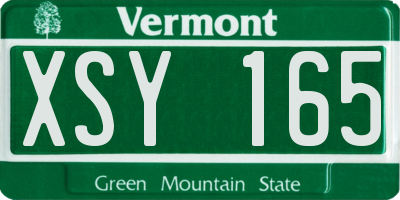 VT license plate XSY165