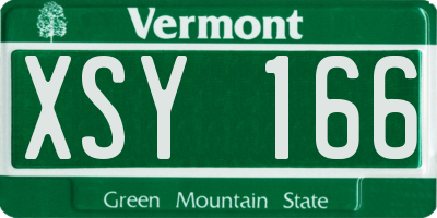 VT license plate XSY166