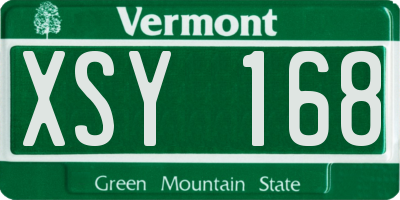 VT license plate XSY168
