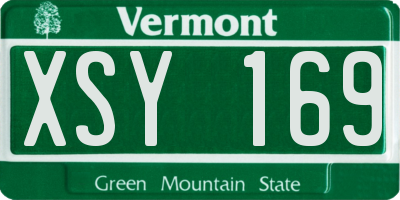 VT license plate XSY169