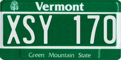 VT license plate XSY170