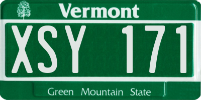 VT license plate XSY171