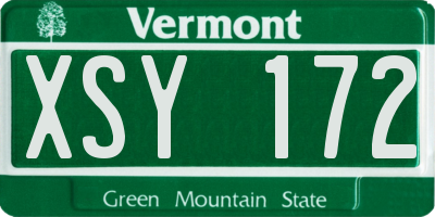 VT license plate XSY172