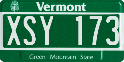 VT license plate XSY173