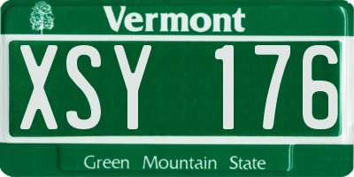 VT license plate XSY176