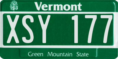 VT license plate XSY177