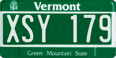 VT license plate XSY179