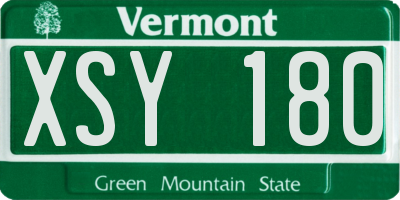 VT license plate XSY180