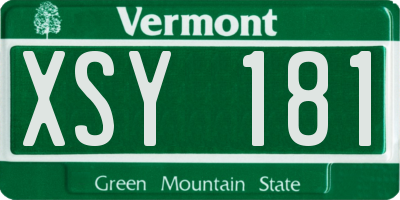 VT license plate XSY181