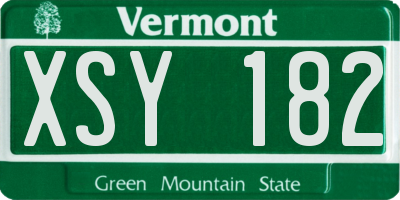 VT license plate XSY182